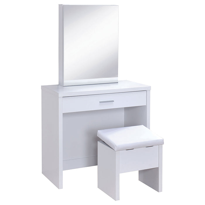 Harvey Makeup Vanity Table with Mirror and Stool - Home Furniture And More (Brentwood, MD)