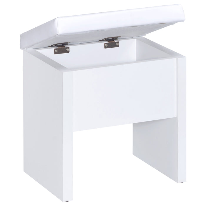 Harvey Makeup Vanity Table with Mirror and Stool - Home Furniture And More (Brentwood, MD)