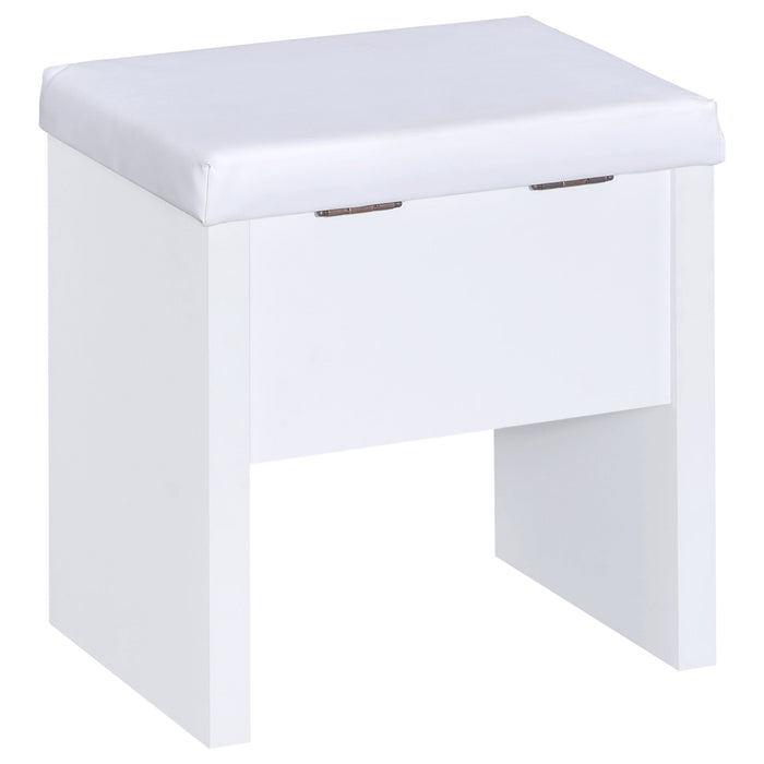 Harvey Makeup Vanity Table with Mirror and Stool - Home Furniture And More (Brentwood, MD)