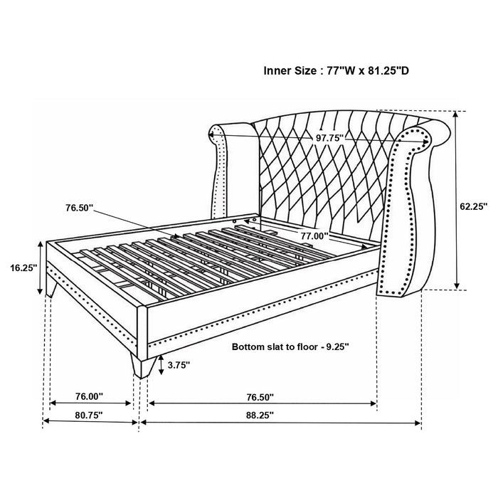 Barzini Wingback Platform Bed - Home Furniture And More (Brentwood, MD)