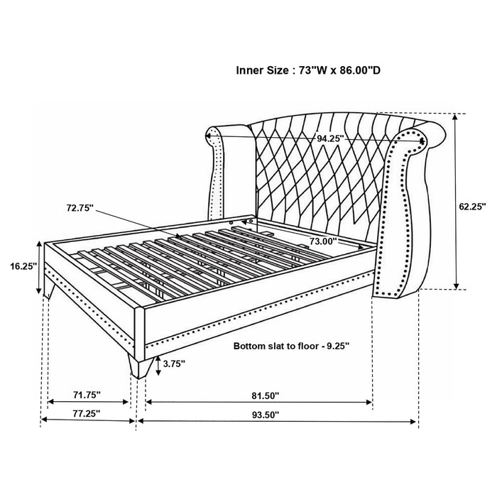 Barzini Wingback Platform Bed - Home Furniture And More (Brentwood, MD)