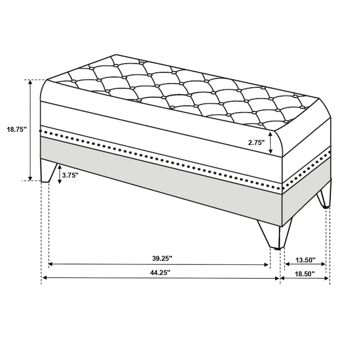 Barzini Storage Bench - Home Furniture And More (Brentwood, MD)