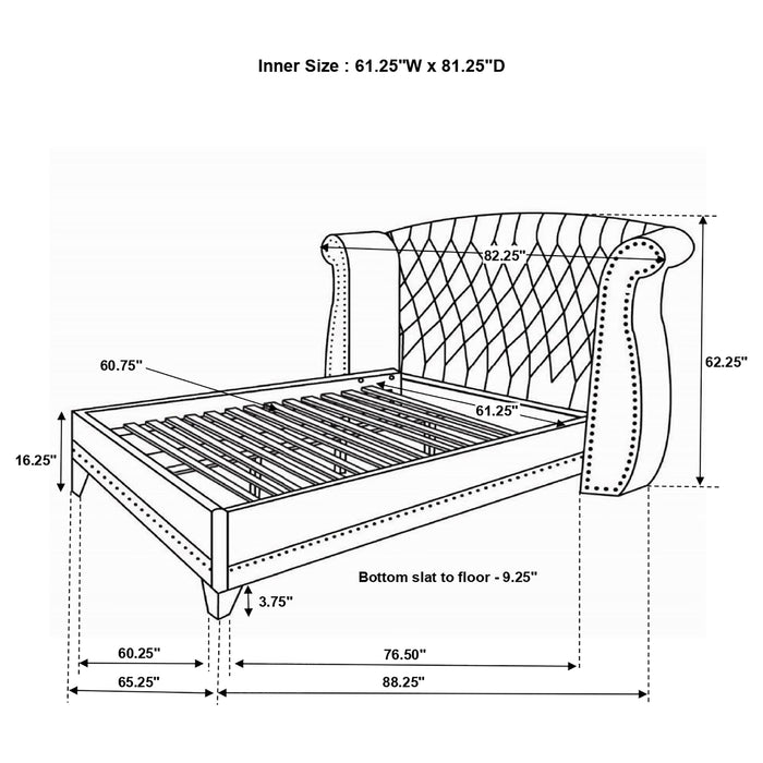 Barzini Wingback Platform Bed - Home Furniture And More (Brentwood, MD)