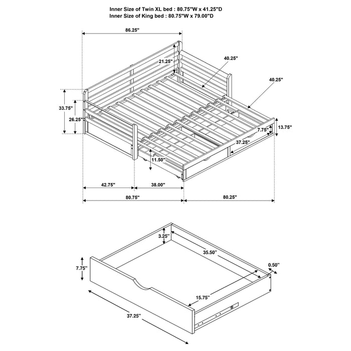 Sorrento Extension Daybed with Drawers - Home Furniture And More (Brentwood, MD)