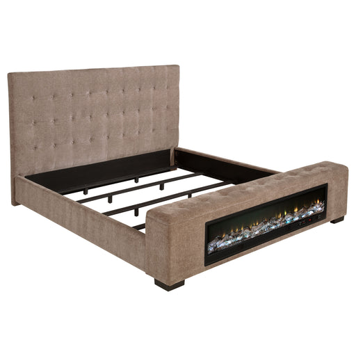 Senna Panel Bed with Bluetooth Speaker and Flame Visualizer - Home Furniture And More (Brentwood, MD)
