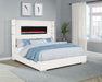 Tisdall Wingback Bed with Flame Visualizer - Home Furniture And More (Brentwood, MD)