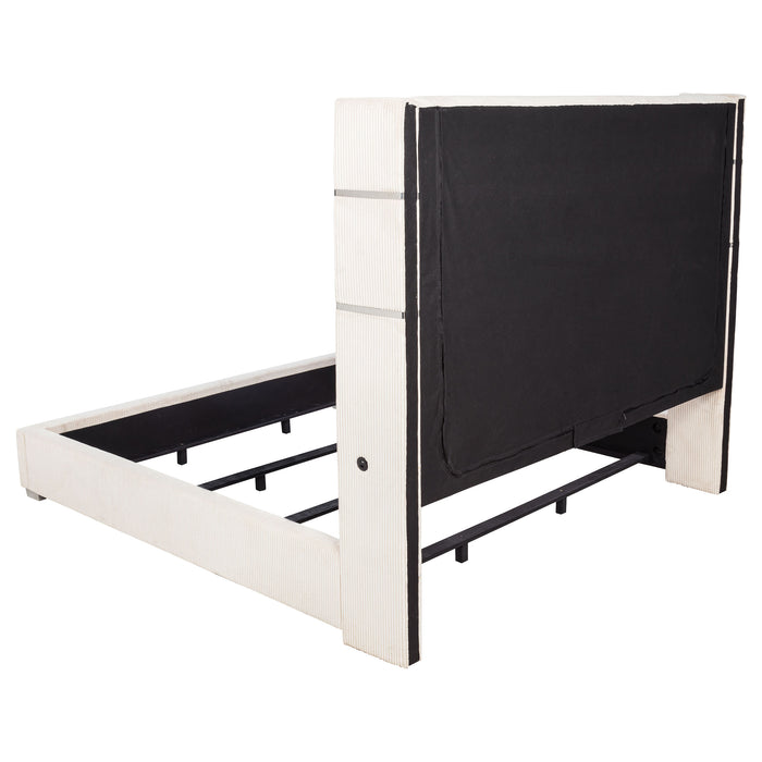 Tisdall Wingback Bed with Flame Visualizer - Home Furniture And More (Brentwood, MD)