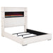 Tisdall Wingback Bed with Flame Visualizer - Home Furniture And More (Brentwood, MD)