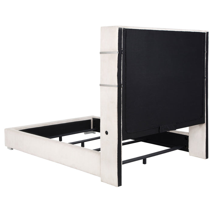 Tisdall Wingback Bed with Flame Visualizer - Home Furniture And More (Brentwood, MD)