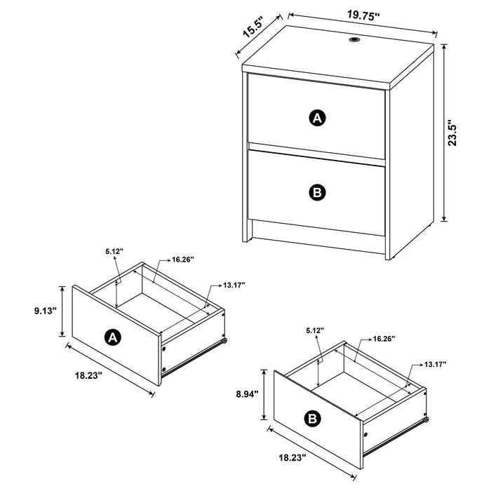 Westpark Nightstand with LED Lighting - Home Furniture And More (Brentwood, MD)