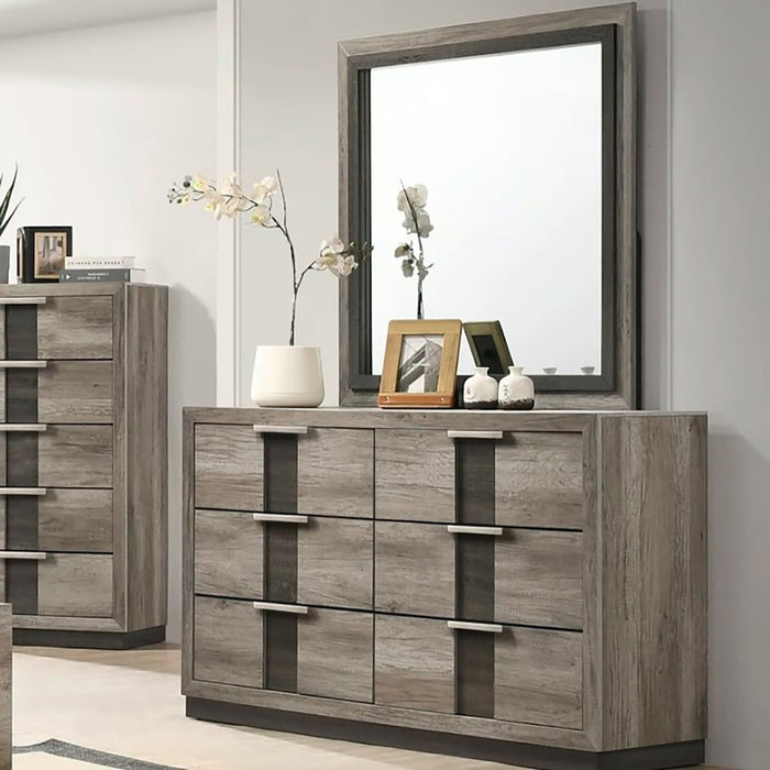 Crown Mark Furniture Rangley 6 Drawer Dresser In Brown - Home Furniture And More (Brentwood, MD)