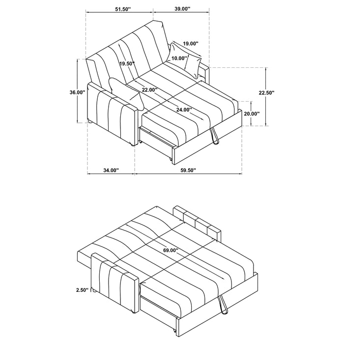 Portland Convertible Sleeper Sofa Bed - Home Furniture And More (Brentwood, MD)