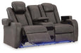 Fyne-Dyme Power Reclining Loveseat with Console - Home Furniture And More (Brentwood, MD)