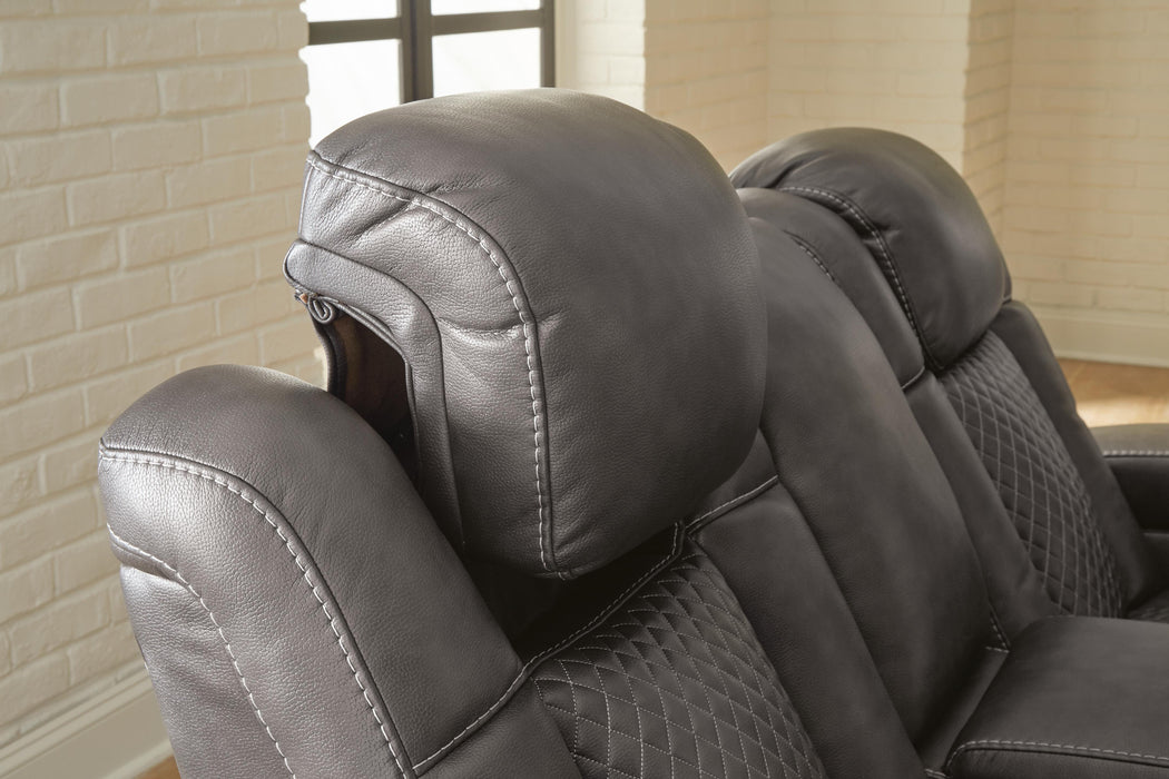 Fyne-Dyme Power Reclining Loveseat with Console - Home Furniture And More (Brentwood, MD)