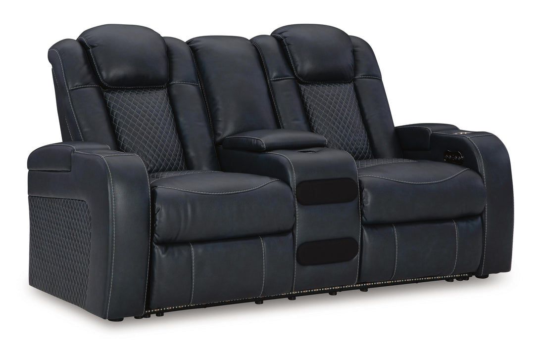 Fyne-Dyme Power Reclining Loveseat with Console - Home Furniture And More (Brentwood, MD)