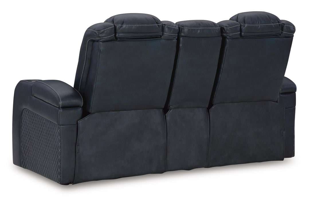 Fyne-Dyme Power Reclining Loveseat with Console - Home Furniture And More (Brentwood, MD)