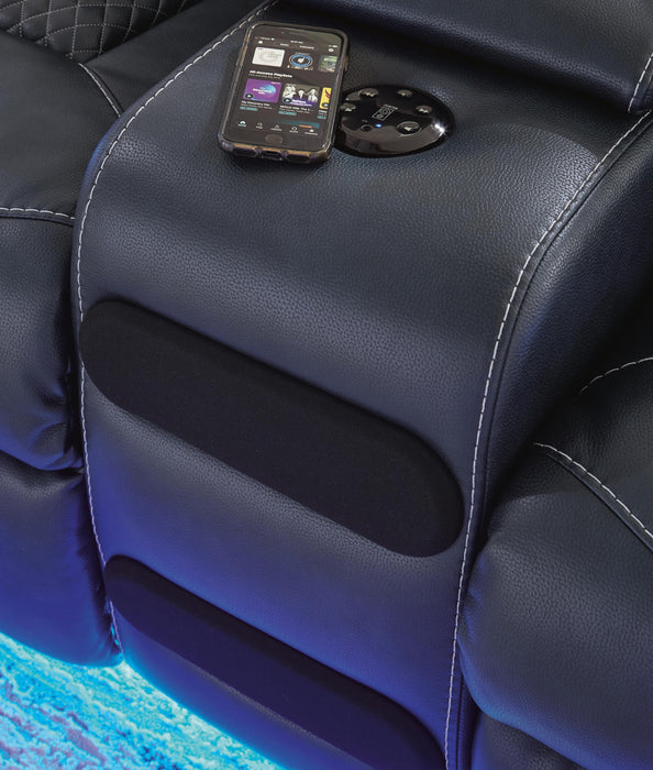 Fyne-Dyme Power Reclining Loveseat with Console - Home Furniture And More (Brentwood, MD)