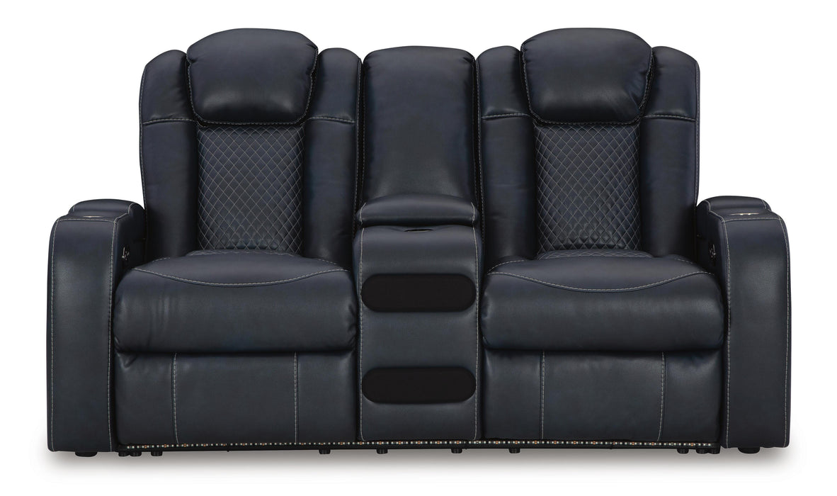 Fyne-Dyme Power Reclining Loveseat with Console - Home Furniture And More (Brentwood, MD)