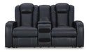 Fyne-Dyme Power Reclining Loveseat with Console - Home Furniture And More (Brentwood, MD)