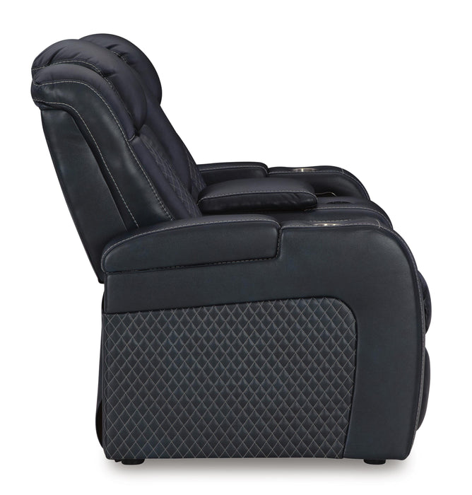 Fyne-Dyme Power Reclining Loveseat with Console - Home Furniture And More (Brentwood, MD)