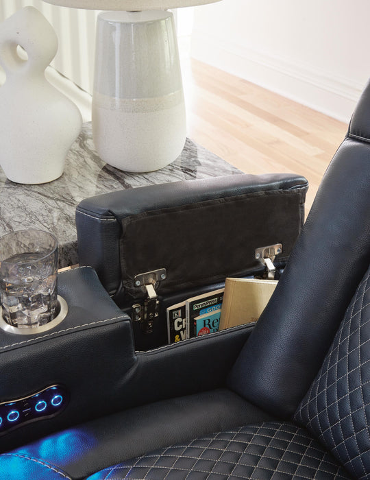 Fyne-Dyme Power Reclining Loveseat with Console - Home Furniture And More (Brentwood, MD)