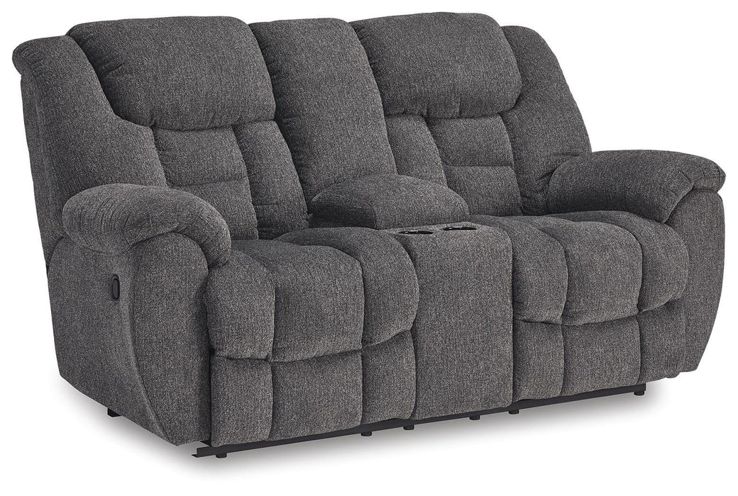 Foreside Reclining Loveseat with Console - Home Furniture And More (Brentwood, MD)