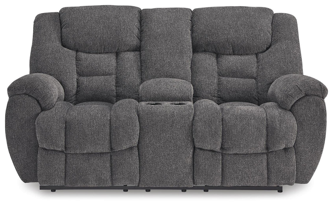 Foreside Reclining Loveseat with Console - Home Furniture And More (Brentwood, MD)