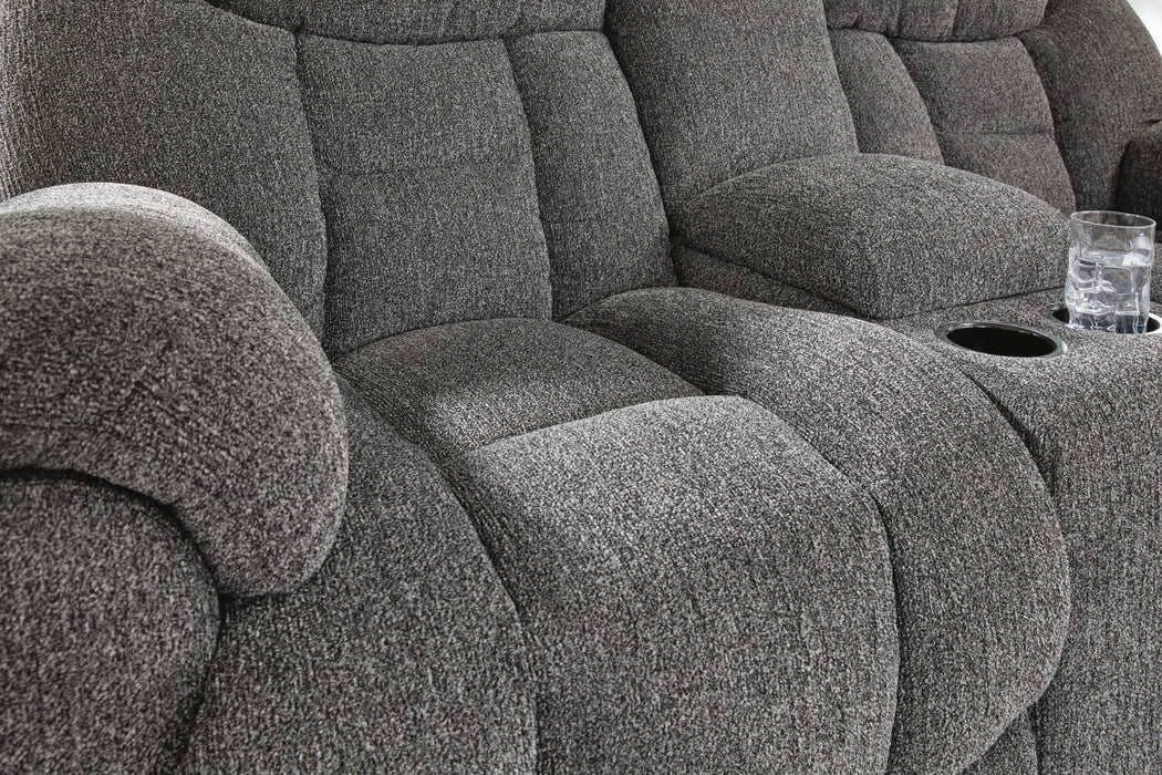 Foreside Reclining Loveseat with Console - Home Furniture And More (Brentwood, MD)