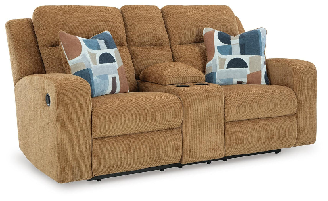 Kanlow Reclining Loveseat with Console - Home Furniture And More (Brentwood, MD)