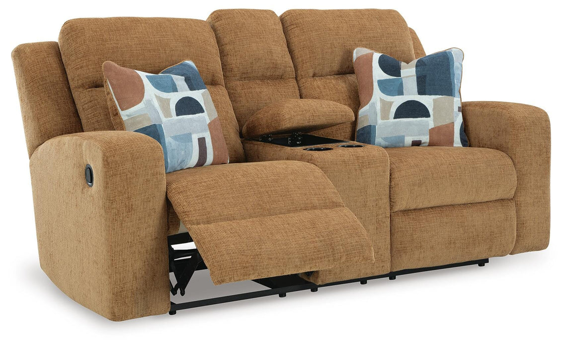 Kanlow Reclining Loveseat with Console - Home Furniture And More (Brentwood, MD)