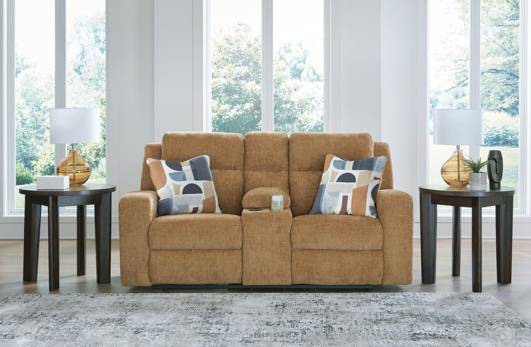 Kanlow Reclining Loveseat with Console - Home Furniture And More (Brentwood, MD)