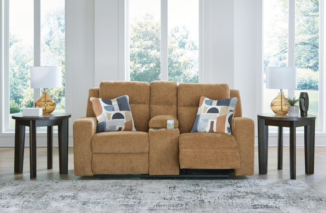 Kanlow Reclining Loveseat with Console - Home Furniture And More (Brentwood, MD)