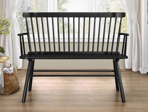 JERIMIAH SPINDLEBACK BENCH BLACK - Home Furniture And More (Brentwood, MD)
