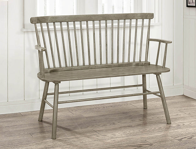JERIMIAH SPINDLEBACK BENCH GREY - Home Furniture And More (Brentwood, MD)