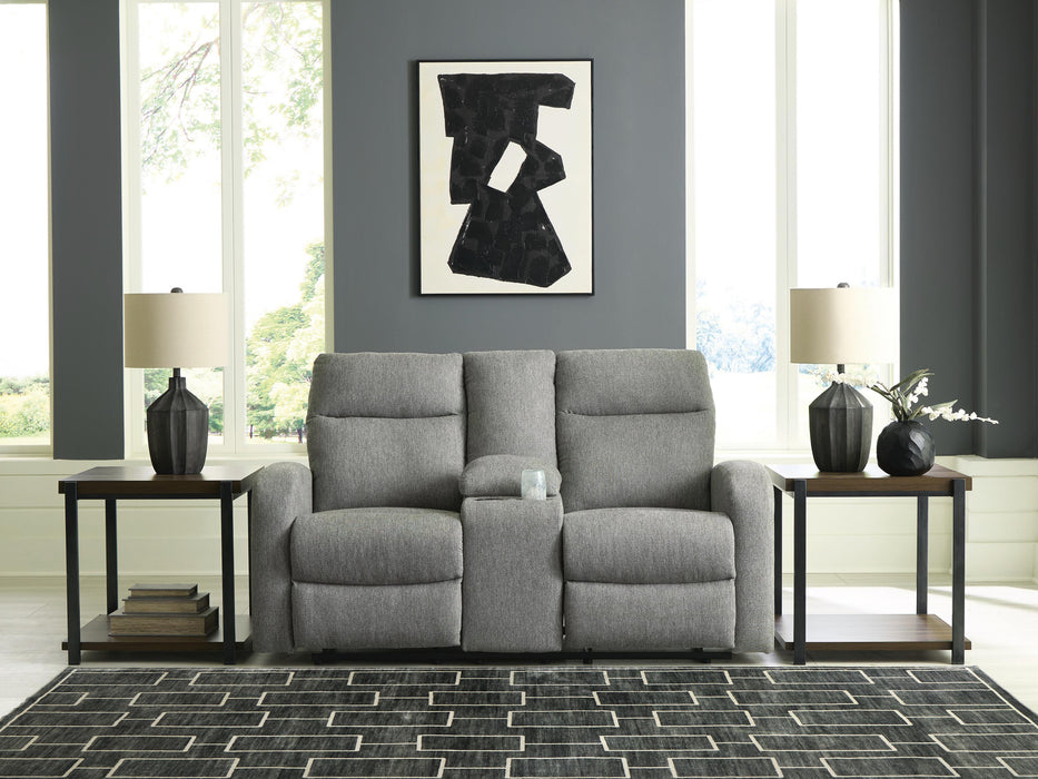 Gauntlet Reclining Loveseat with Console - Home Furniture And More (Brentwood, MD)