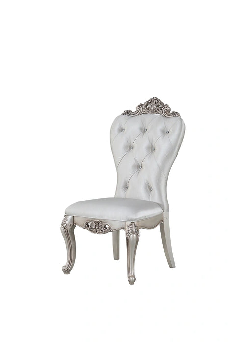 Gorsedd Cream Fabric & Antique White Side Chair - Home Furniture And More (Brentwood, MD)