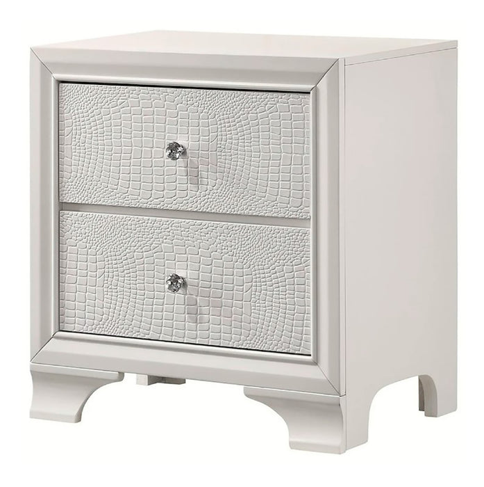 Crown Mark Furniture Lyssa 2 Drawer Nightstand in White image