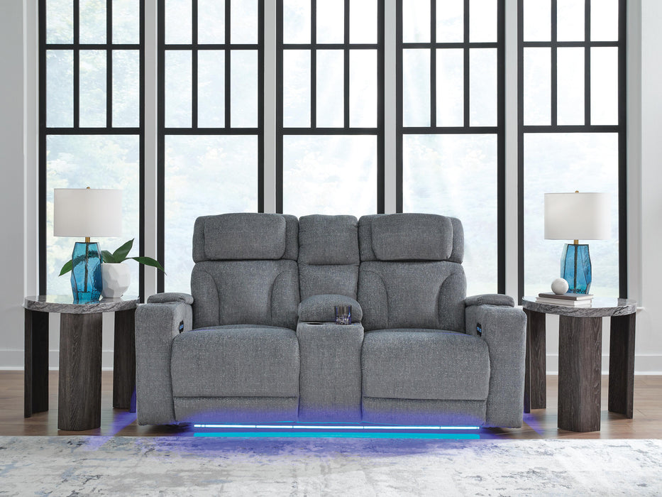 Studio Cave Power Reclining Loveseat with Console - Home Furniture And More (Brentwood, MD)