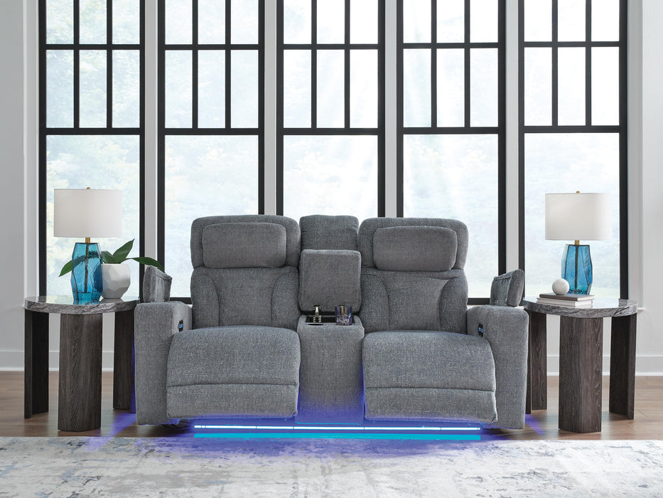 Studio Cave Power Reclining Loveseat with Console - Home Furniture And More (Brentwood, MD)