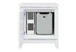 Alina White Nightstand with Cooler, LED, Speaker and USB