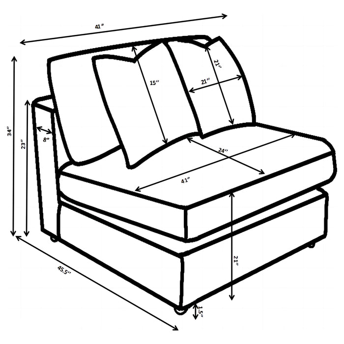 Blaine Armless Chair - Home Furniture And More (Brentwood, MD)