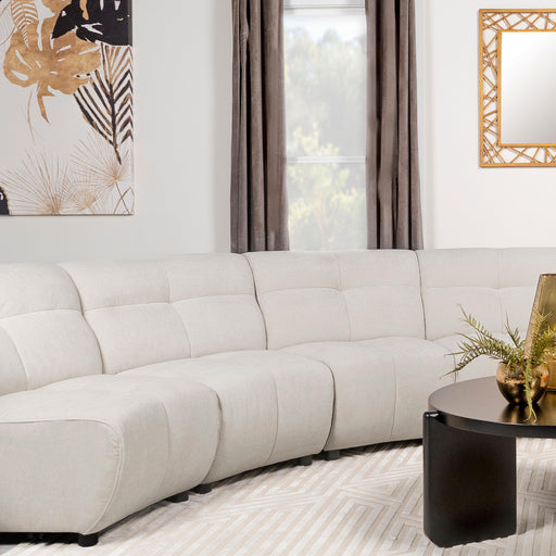 Charlotte Upholstered Curved Armless Chair Ivory - Home Furniture And More (Brentwood, MD)