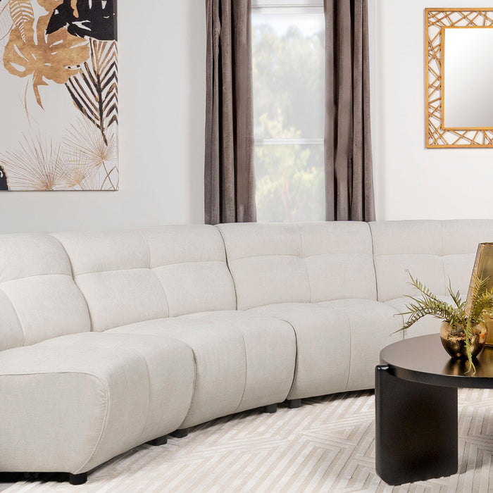 Charlotte Upholstered Curved Armless Chair Ivory - Home Furniture And More (Brentwood, MD)