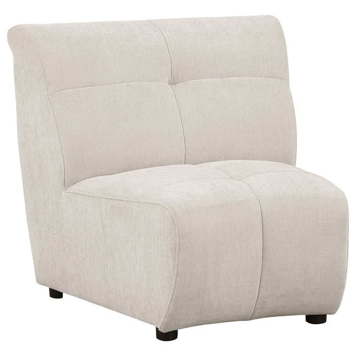Charlotte Upholstered Curved Armless Chair Ivory - Home Furniture And More (Brentwood, MD)