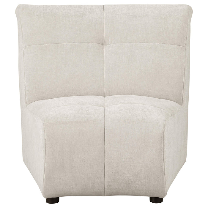 Charlotte Upholstered Curved Armless Chair Ivory - Home Furniture And More (Brentwood, MD)