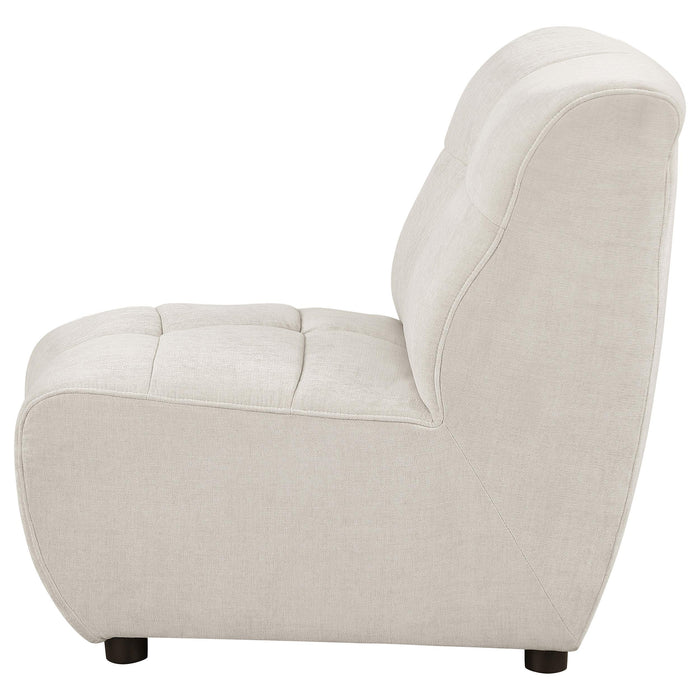 Charlotte Upholstered Curved Armless Chair Ivory - Home Furniture And More (Brentwood, MD)