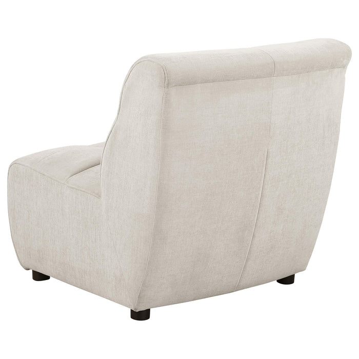 Charlotte Upholstered Curved Armless Chair Ivory - Home Furniture And More (Brentwood, MD)