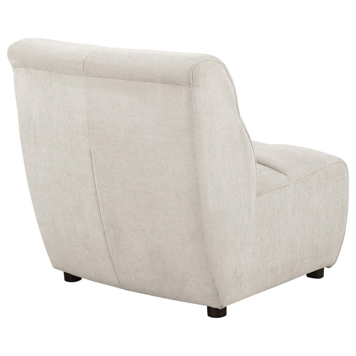 Charlotte Upholstered Curved Armless Chair Ivory - Home Furniture And More (Brentwood, MD)