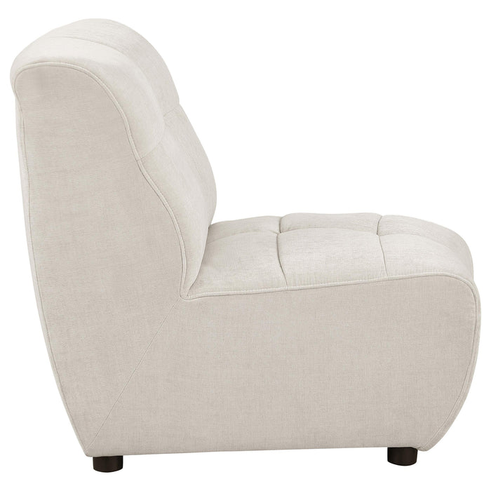 Charlotte Upholstered Curved Armless Chair Ivory - Home Furniture And More (Brentwood, MD)