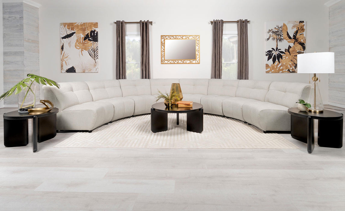 Charlotte Upholstered Curved Armless Chair Ivory - Home Furniture And More (Brentwood, MD)